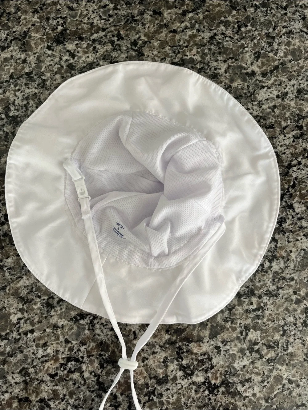 Baby White Sun Hat with Adjustable Toggle - Never Worn